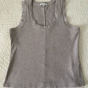 Z Supply Heather Gray/Tan Ribbed Tank Top Sz M